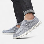 Mocassins homme à enfiler, motif drapeau, quatre coloris, gris