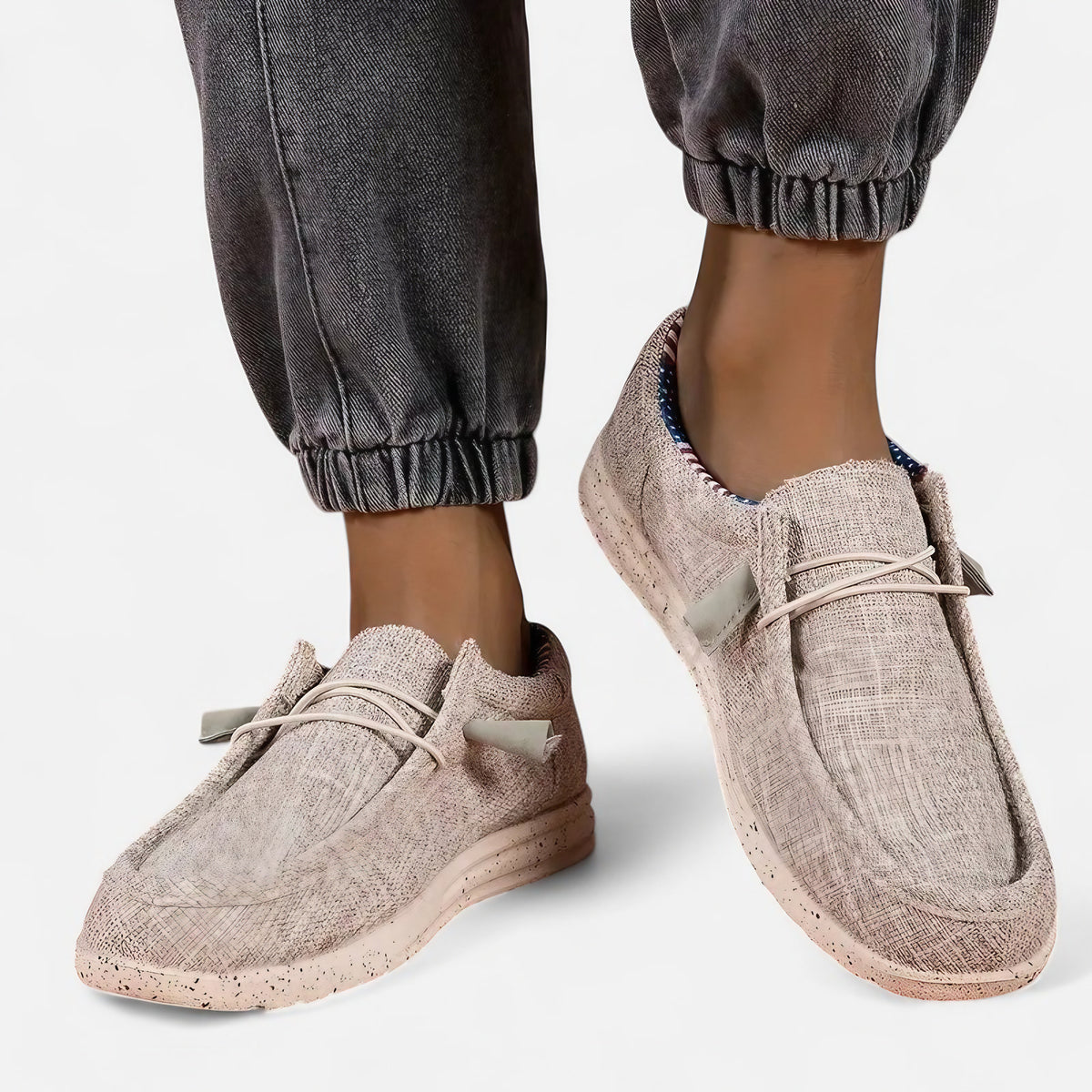 Mocassins homme à enfiler, motif drapeau, quatre coloris, kaki