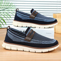 Mocassins homme sans lacets, semelle souple rainurée, bleu ou beige, bleu