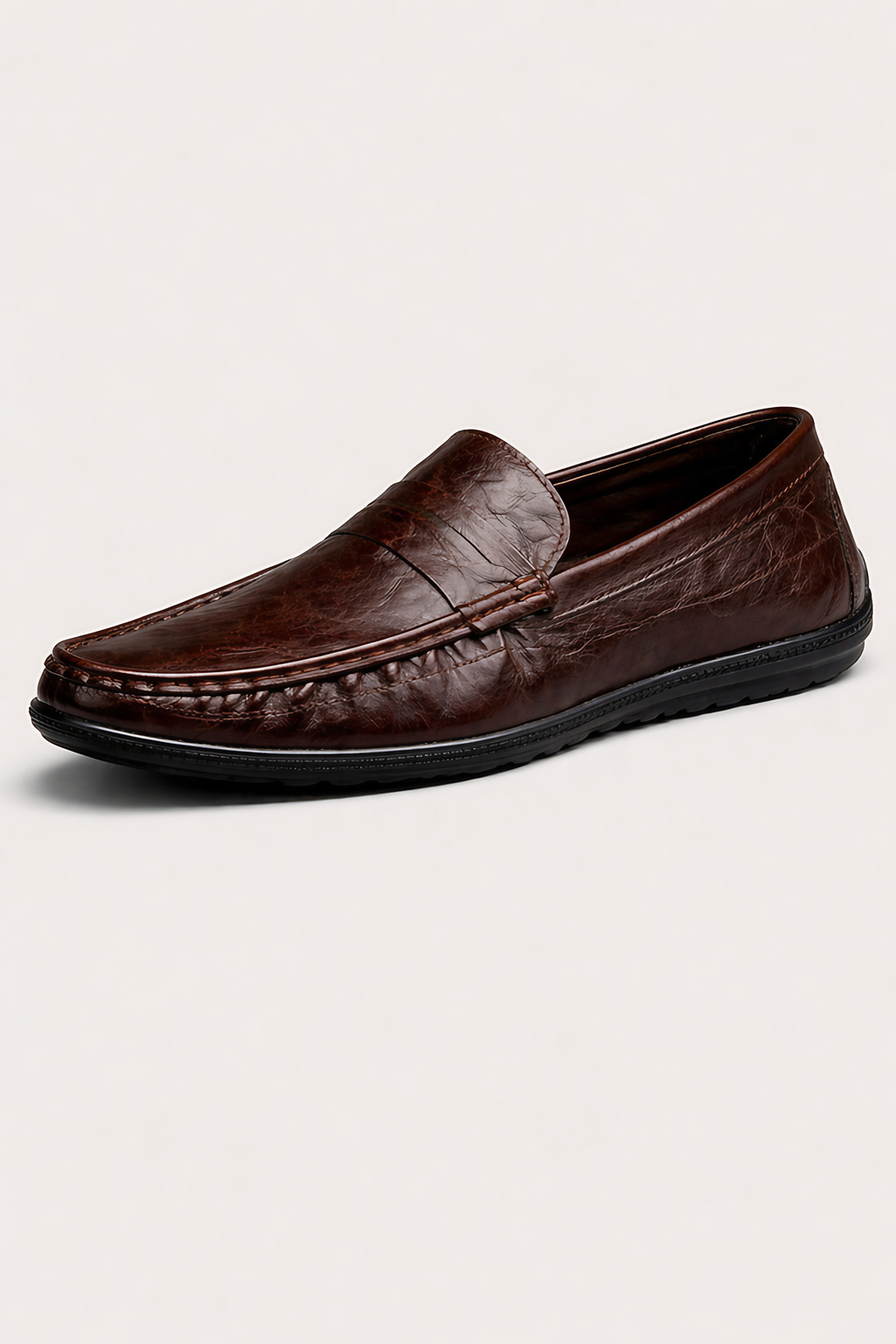 Mocassins homme classiques, semelle antidérapante, du 39 au 44, café