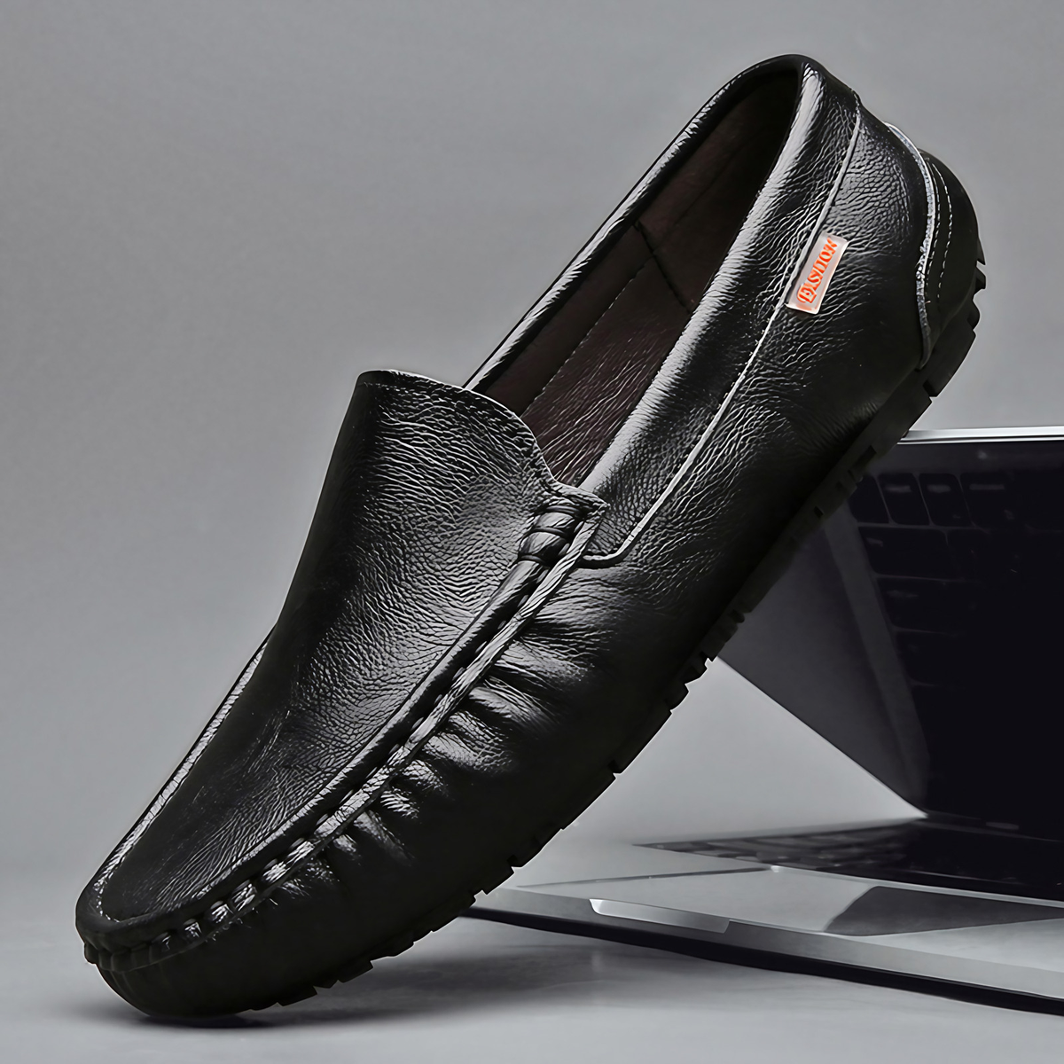 Mocassins homme à enfiler, noir ou brun, du 39 au 47, noir
