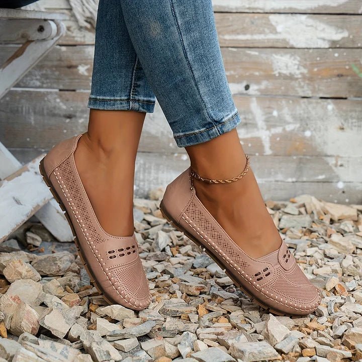 Mocassins femme chaussant large, tige ventilée, du 35 au 41