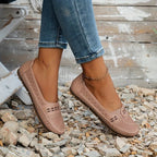 Mocassins femme chaussant large, tige ventilée, du 35 au 41
