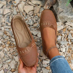 Mocassins femme chaussant large, tige ventilée, du 35 au 41, brun