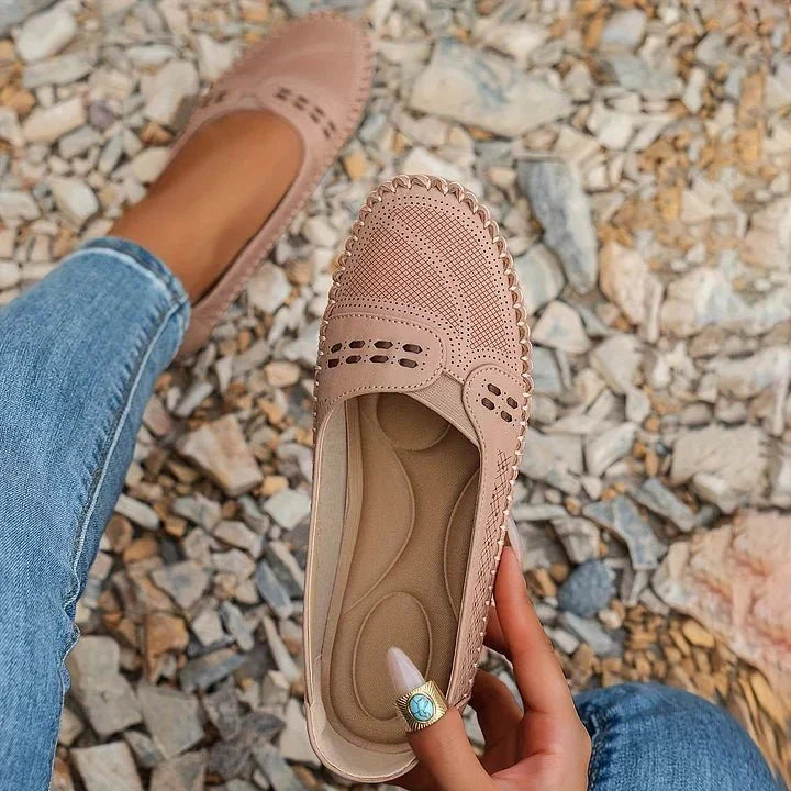 Mocassins femme chaussant large, tige ventilée, du 35 au 41