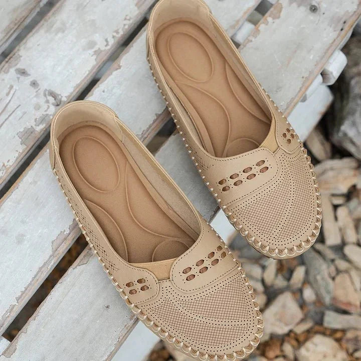 Mocassins femme chaussant large, tige ventilée, du 35 au 41