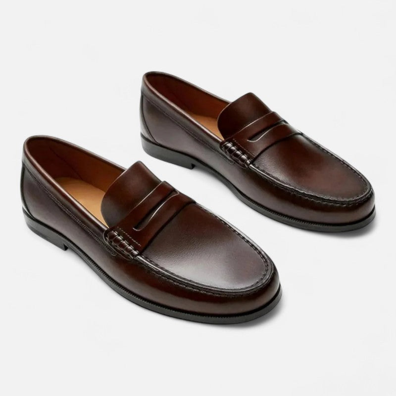 Mocassins homme à coutures apparentes, noir ou marron