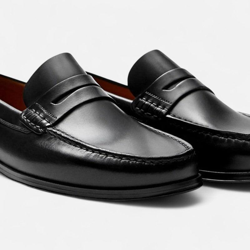 Mocassins homme à coutures apparentes, noir ou marron