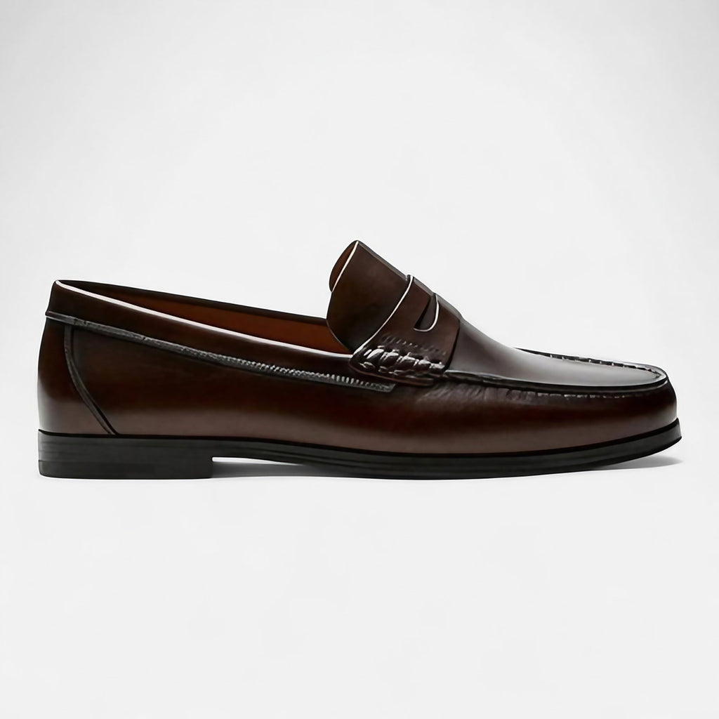 Mocassins homme à coutures apparentes, noir ou marron, marron