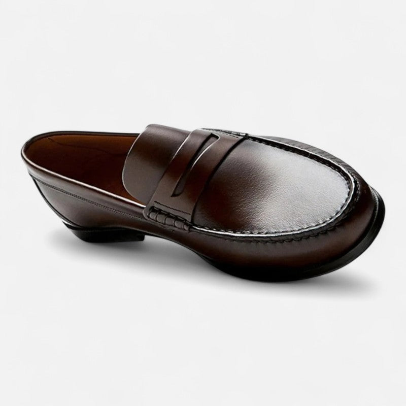 Mocassins homme à coutures apparentes, noir ou marron
