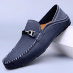 Mocassins homme à talon rabattable, semelle rembourrée, bleu