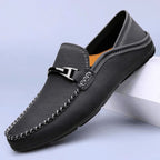 Mocassins homme à talon rabattable, semelle rembourrée, noir