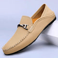 Mocassins homme à talon rabattable, semelle rembourrée, beige