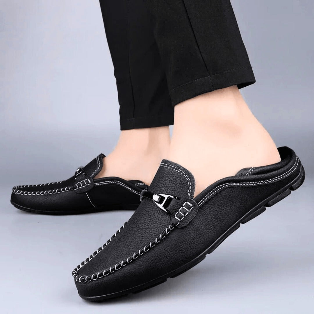 Mocassins homme à talon rabattable, semelle rembourrée