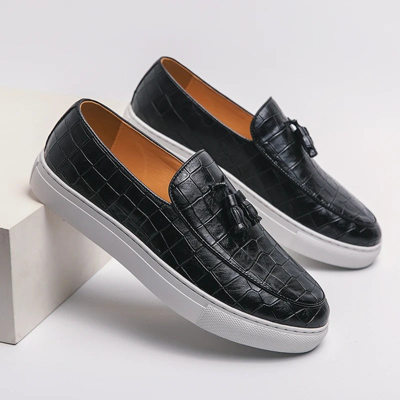 Mocassins homme de ville, marron, noir ou blanc, du 36 au 45, noir