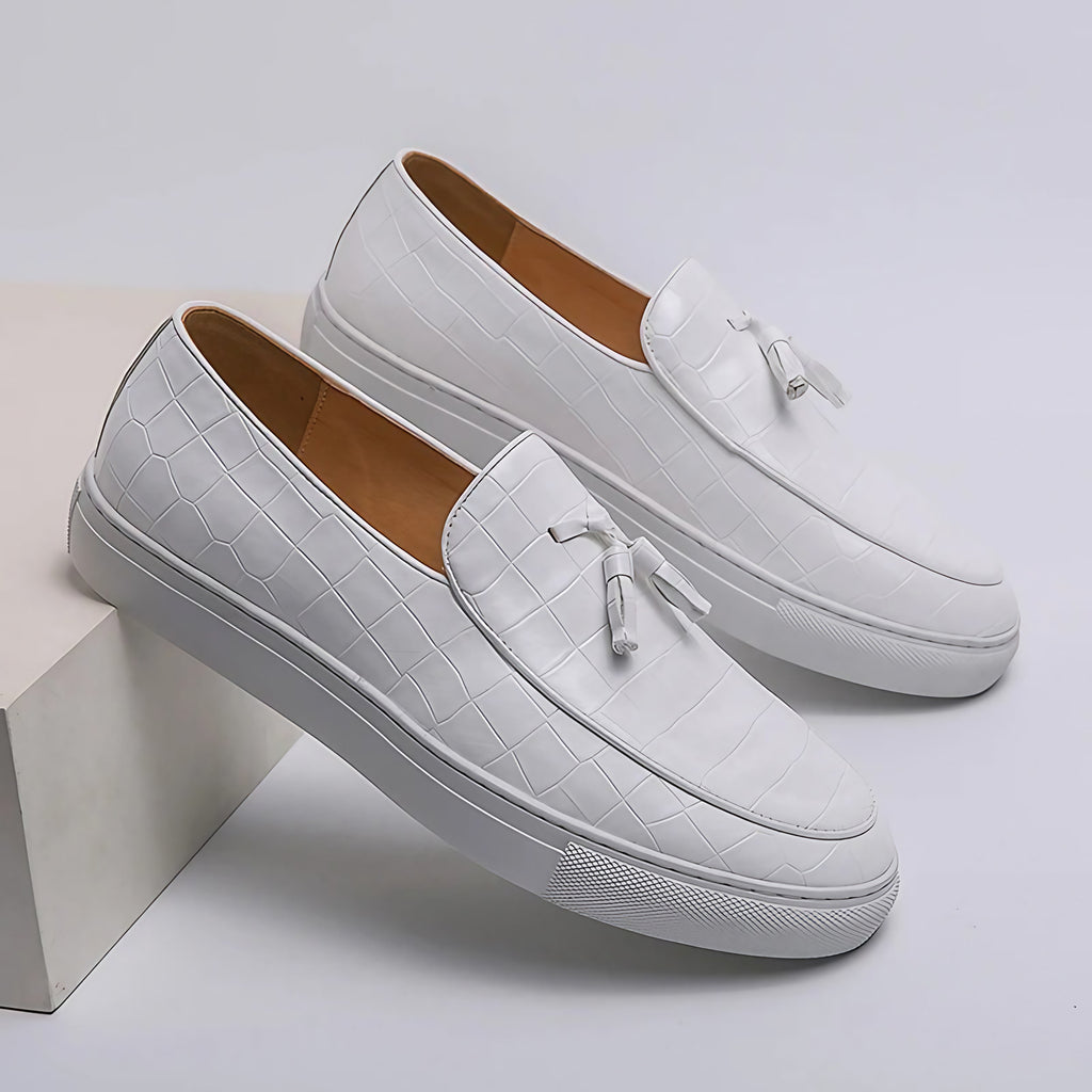 Mocassins homme de ville, marron, noir ou blanc, du 36 au 45, blanc