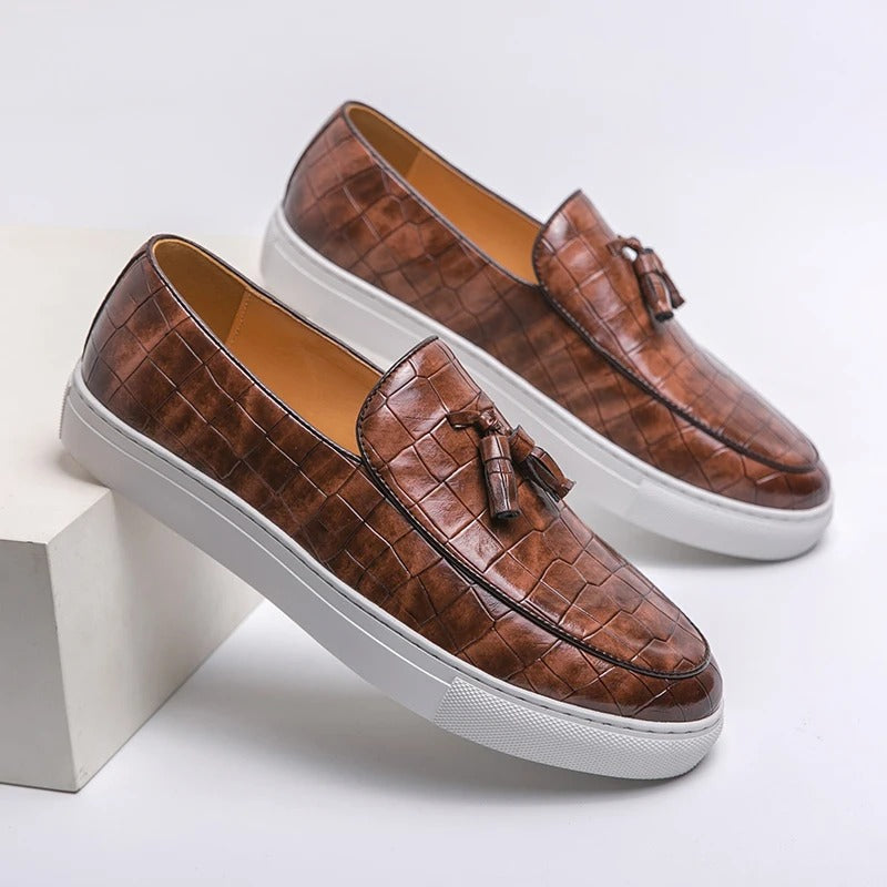 Mocassins homme de ville, marron, noir ou blanc, du 36 au 45, marron