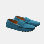 Mocassins de conduite homme à picots, aspect velouté, 9 coloris, bleu clair