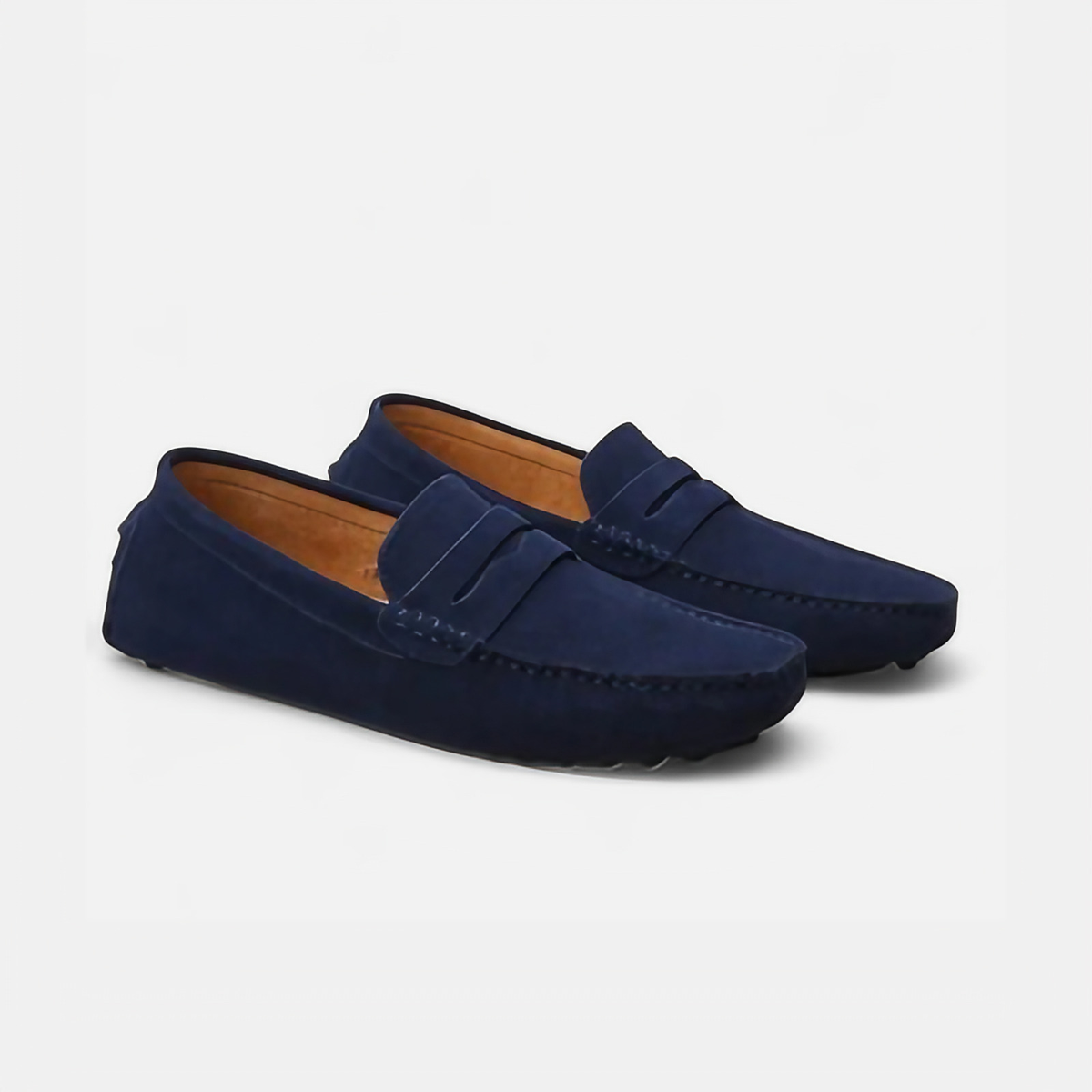 Mocassins de conduite homme à picots, aspect velouté, 9 coloris, bleu marine