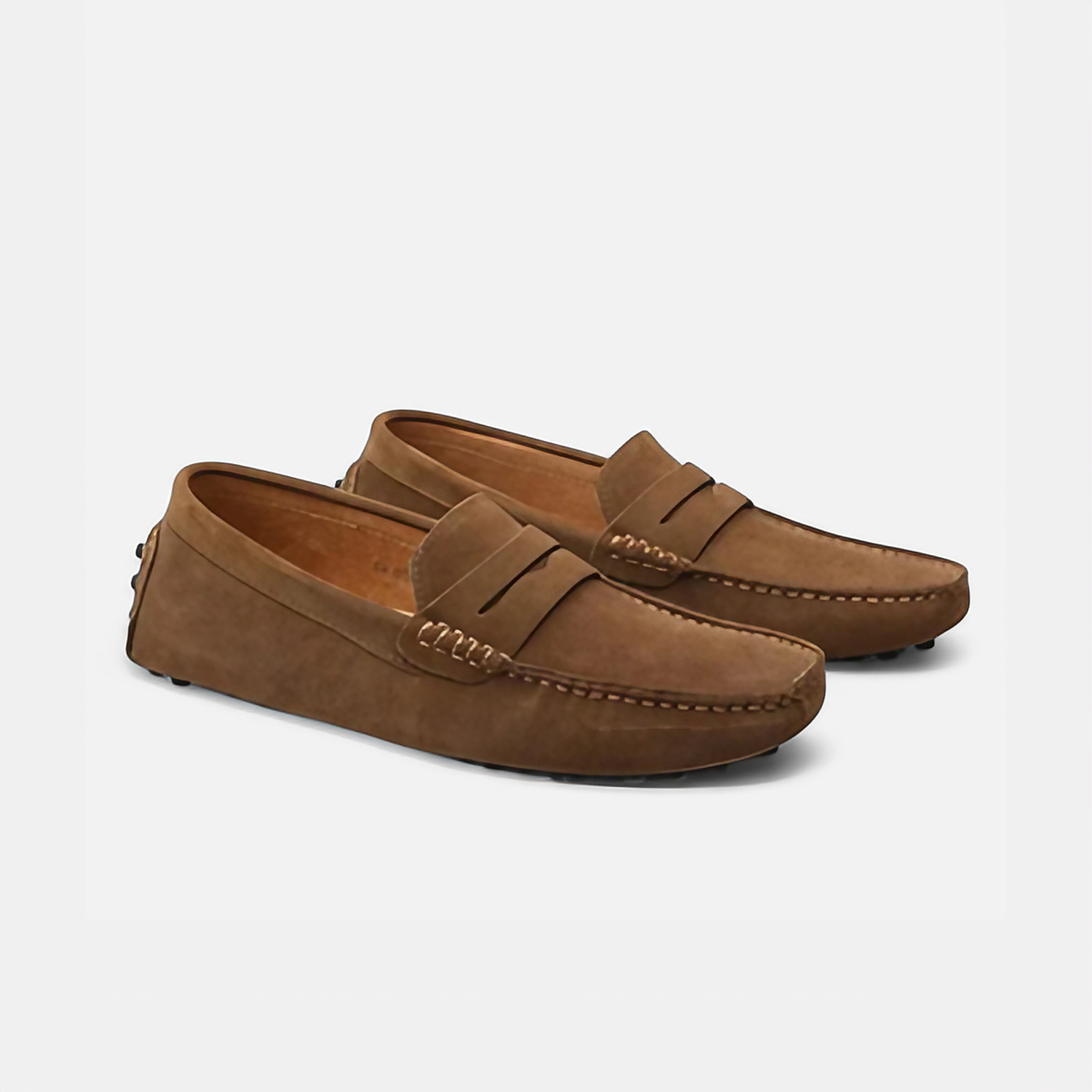 Mocassins de conduite homme à picots, aspect velouté, 9 coloris, marron foncé