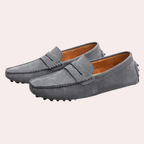 Mocassins homme à pompon, semelle à mémoire de forme, gris