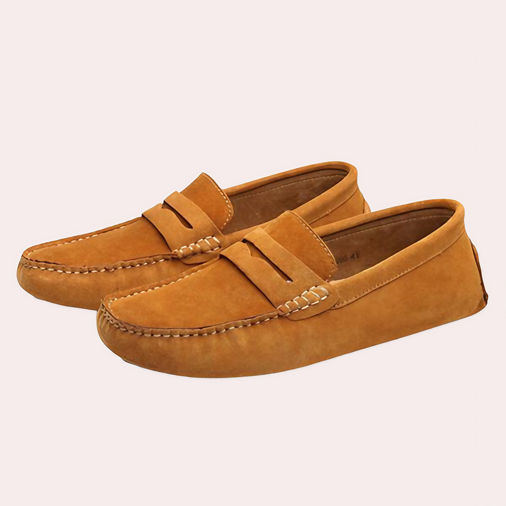 Mocassins homme à pompon, semelle à mémoire de forme, kaki