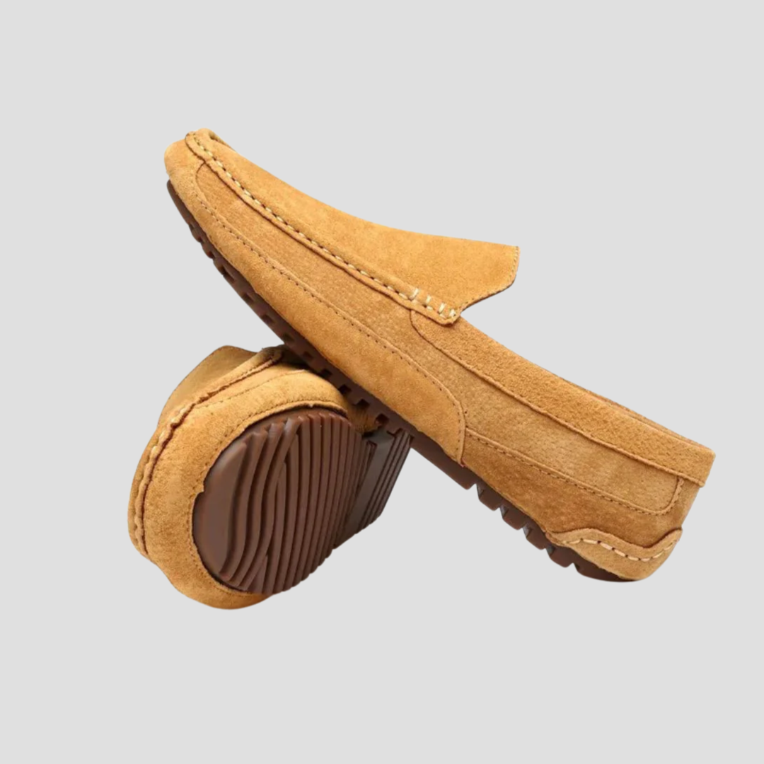Mocassins homme semelle à picots, bout arrondi, trois coloris