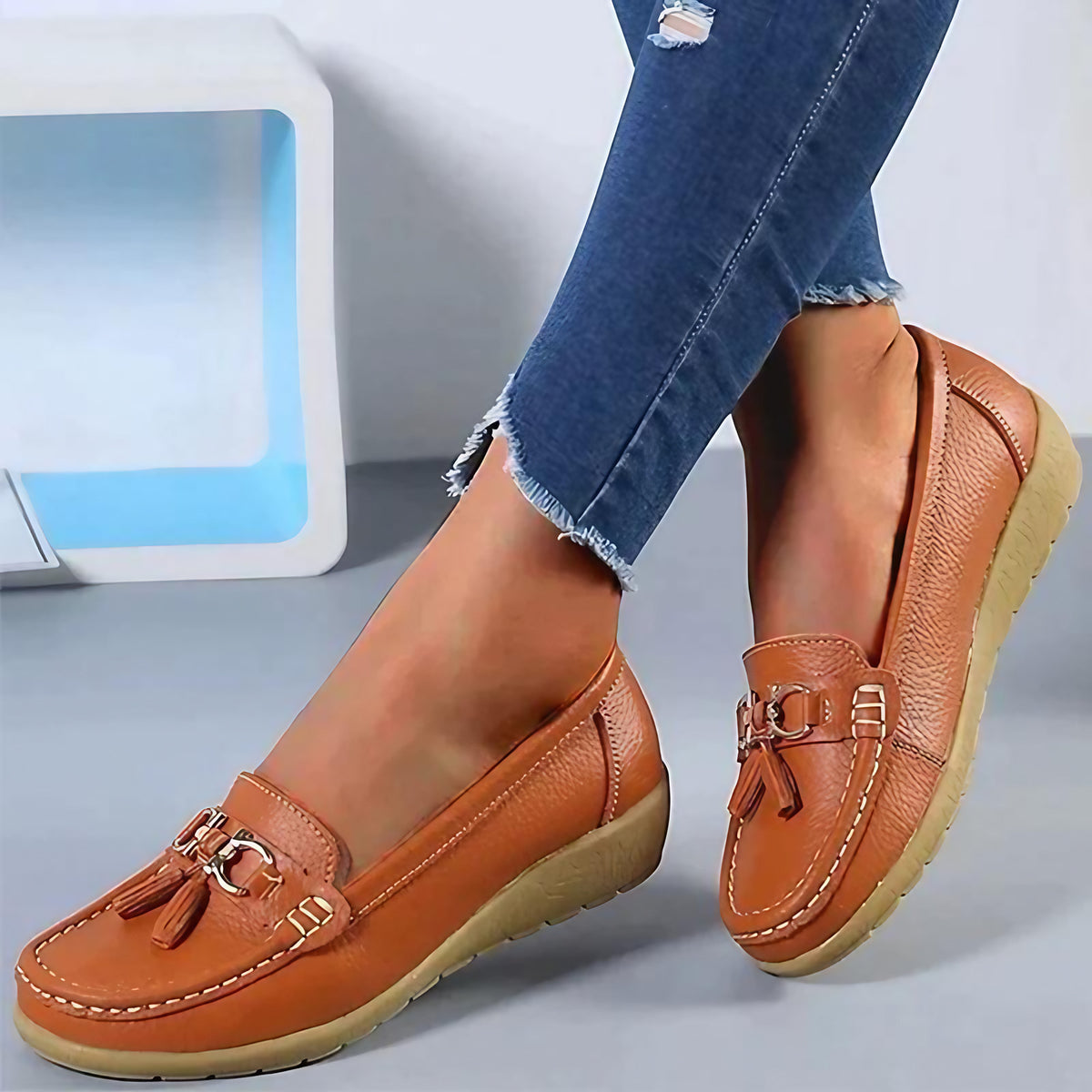 Mocassins orthopédiques femme, dix coloris, du 35 au 44, orange