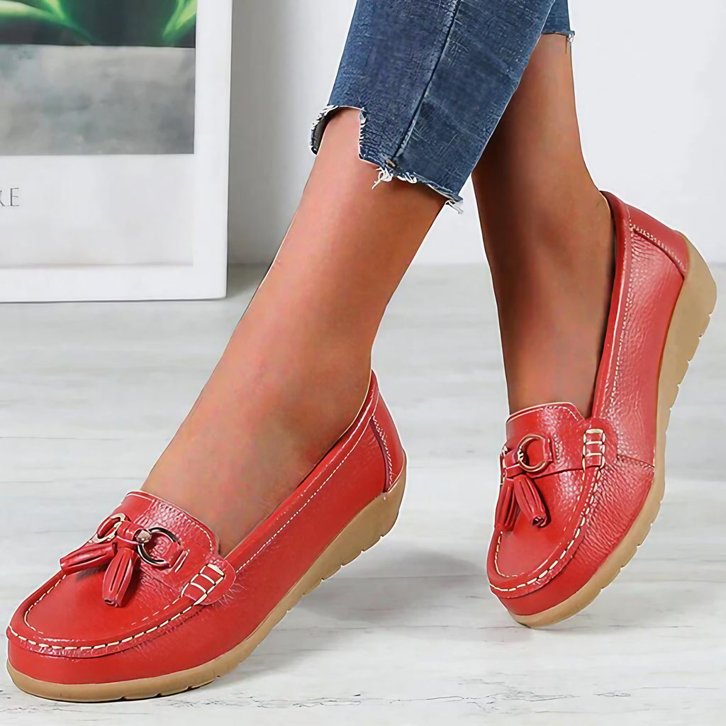 Mocassins orthopédiques femme, dix coloris, du 35 au 44, rouge