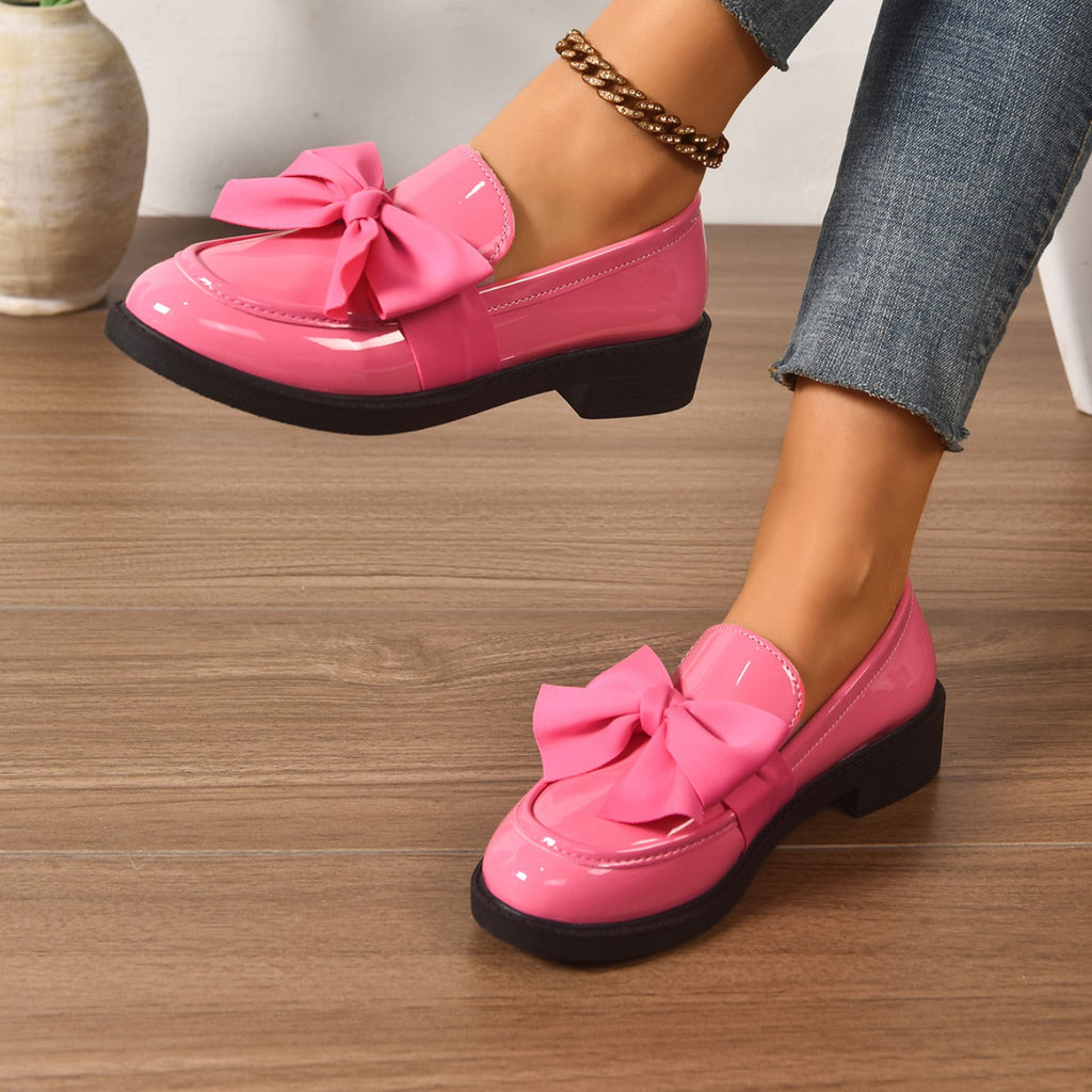 Mocassins femme à nœud, bout fermé, à enfiler, quatre coloris