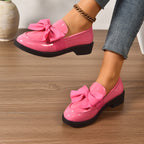 Mocassins femme à nœud, bout fermé, à enfiler, quatre coloris