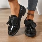 Mocassins femme à nœud, bout fermé, à enfiler, quatre coloris