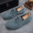 Mocassins homme à enfiler, semelle douce, cinq coloris, bleu