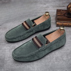 Mocassins homme à enfiler, semelle douce, cinq coloris, vert foncé