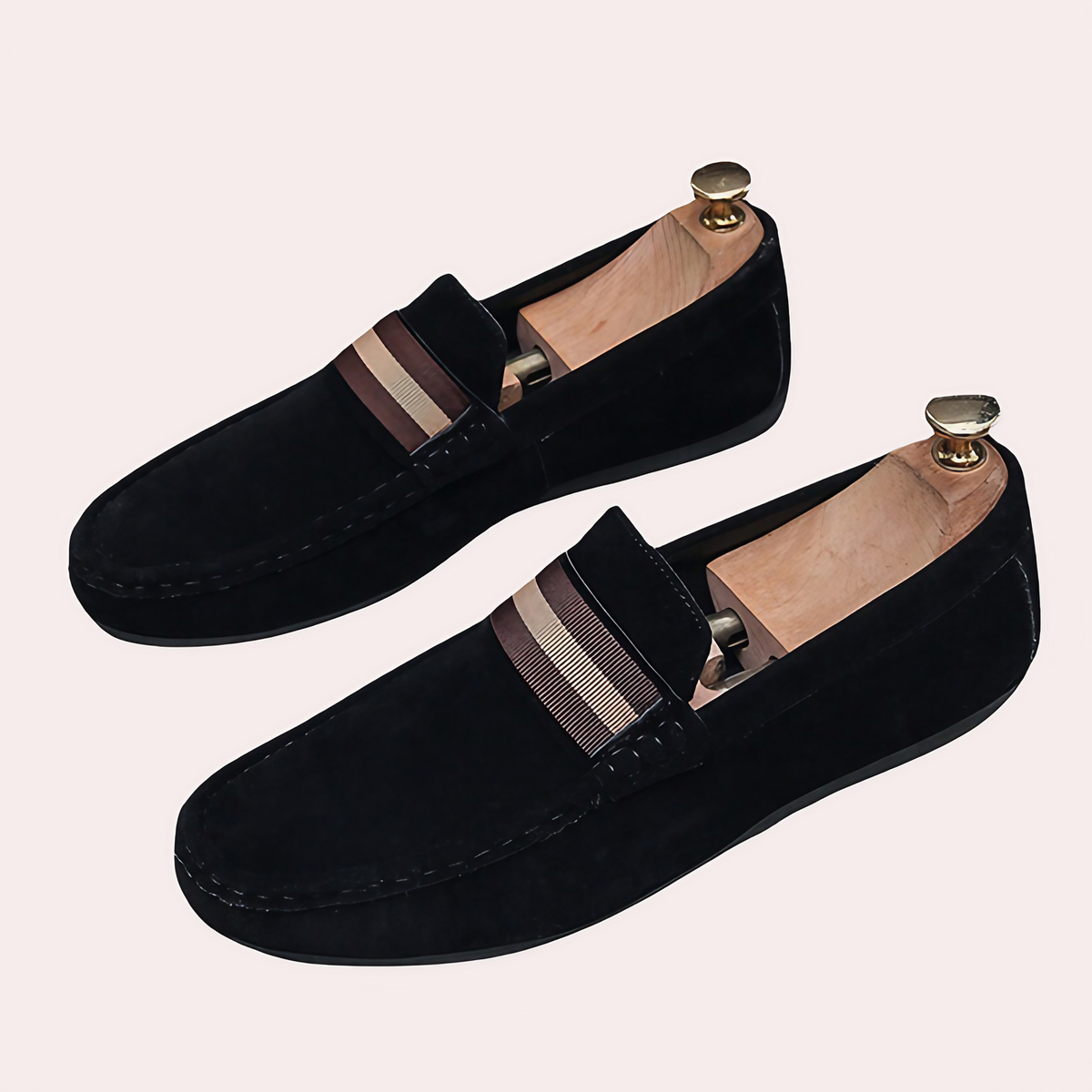 Mocassins homme à enfiler, semelle douce, cinq coloris, noir