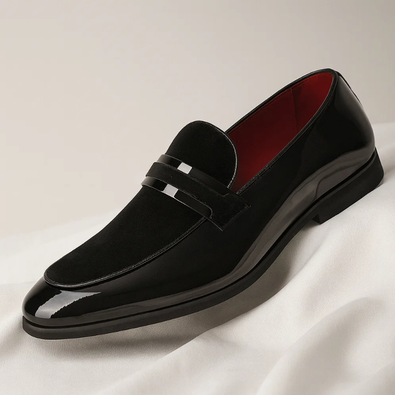 Mocassins homme habillés à bride, sans lacets, du 39 au 44, noir