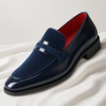 Mocassins homme habillés à bride, sans lacets, du 39 au 44, bleu marine