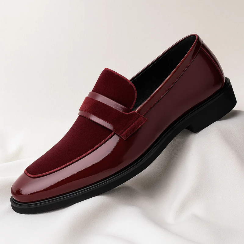 Mocassins homme habillés à bride, sans lacets, du 39 au 44, rouge