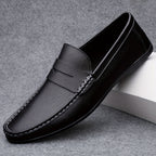 Mocassins habillés homme à enfiler, sans lacets, noir ou blanc, noir