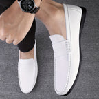 Mocassins habillés homme à enfiler, sans lacets, noir ou blanc