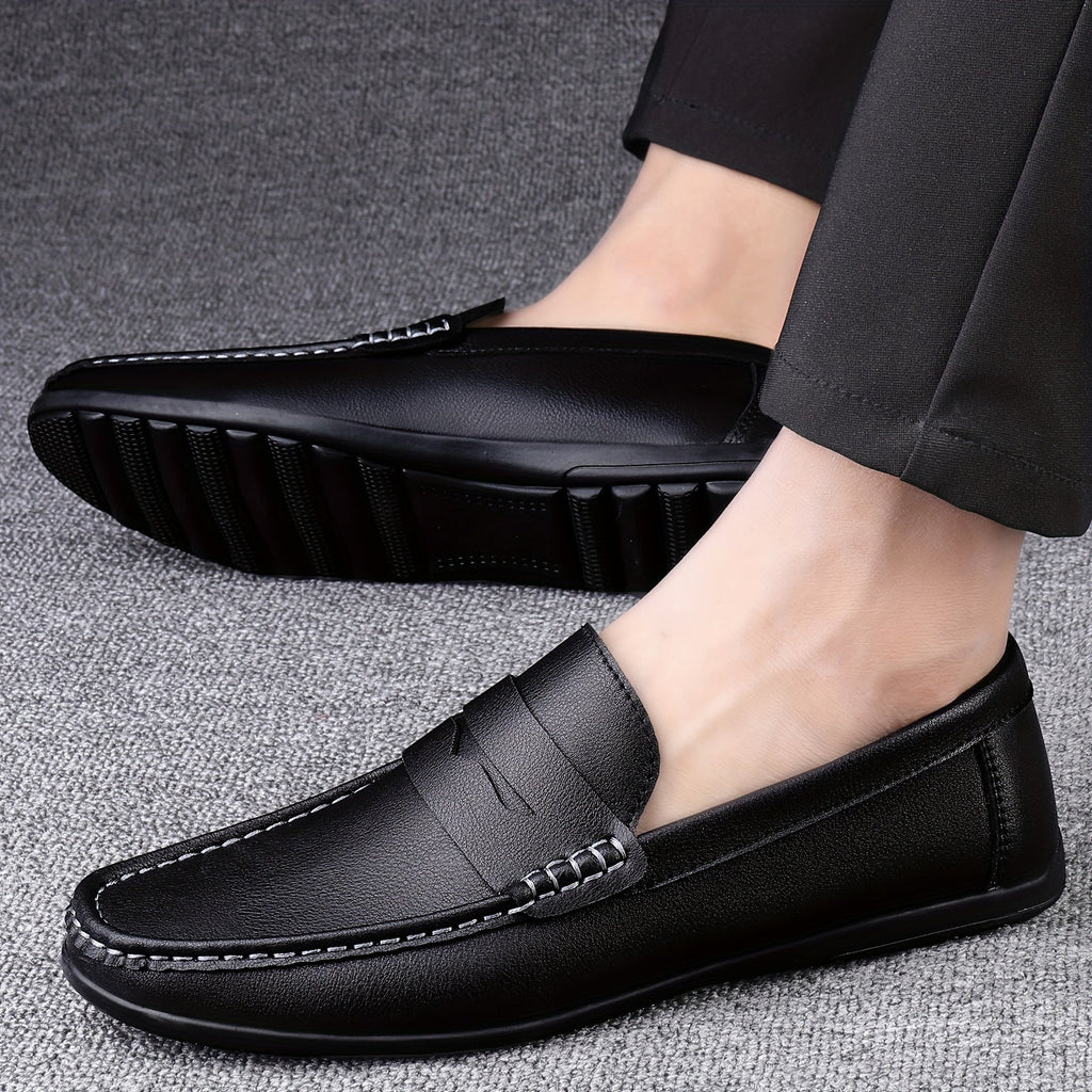 Mocassins habillés homme à enfiler, sans lacets, noir ou blanc