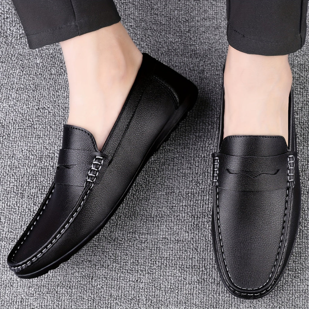 Mocassins habillés homme à enfiler, sans lacets, noir ou blanc