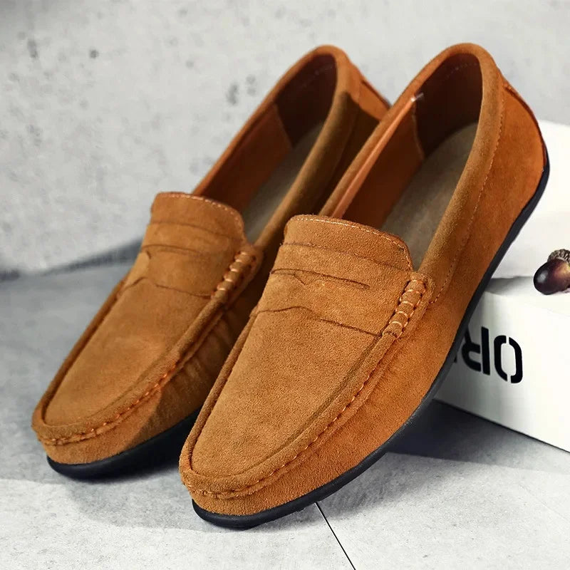 Mocassins homme colorés, semelle souple et légère, marron