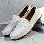 Mocassins homme colorés, semelle souple et légère, blanc