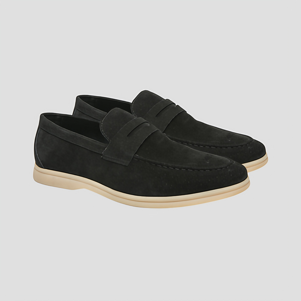 Mocassins homme classiques à perforations, noir, beige ou kaki, noir