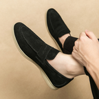 Mocassins homme classiques à perforations, noir, beige ou kaki
