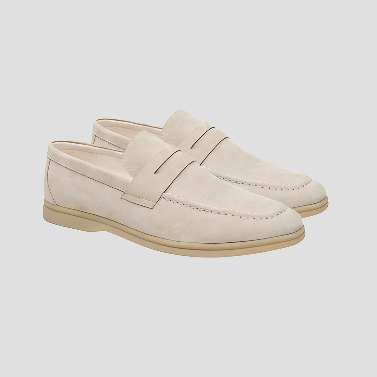 Mocassins homme classiques à perforations, noir, beige ou kaki, beige