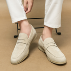 Mocassins homme classiques à perforations, noir, beige ou kaki