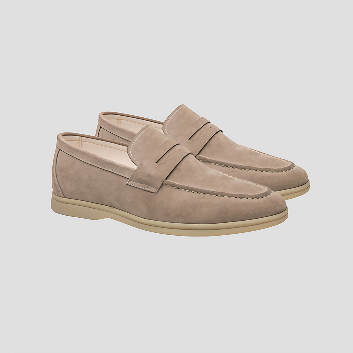 Mocassins homme classiques à perforations, noir, beige ou kaki, kaki