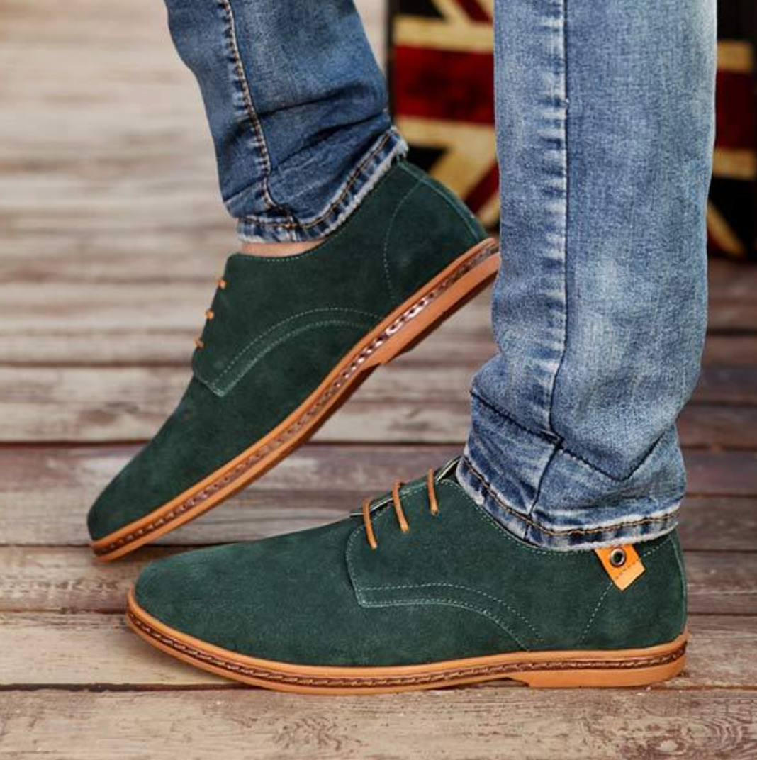 Mocassins homme à bout en amande, à enfiler, six coloris, vert